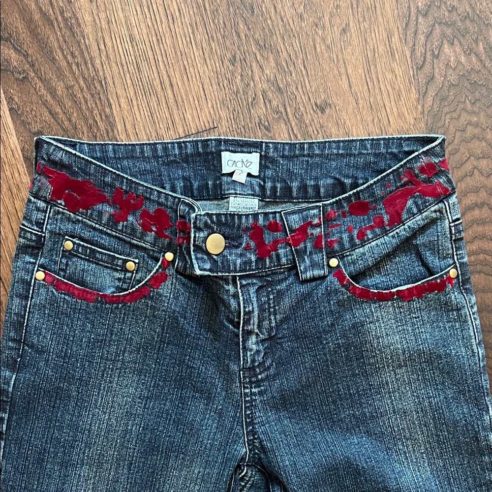 Cach’e Flared Jeans With Patterned Embellishments - image 2